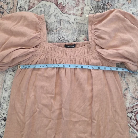 Doe & Rae Blush Off Shoulder Puff Sleeve Dress - Picture 6 of 7